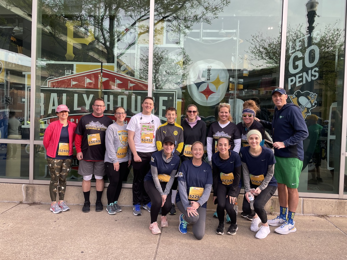 photos of the NFCA runners in the 2022 Pittsburgh Marathon